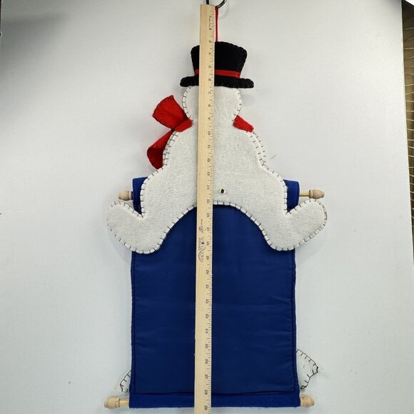 Vintage Snowman Let It Snow Advent Calendar Wall Hanging Christmas Felt Plush - Picture 8 of 11